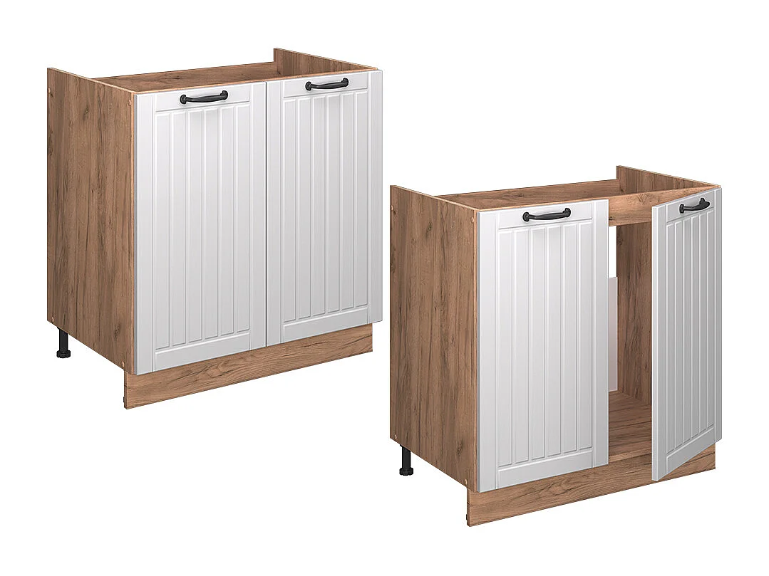 Meuble bas sous-évier blanc campagne 80x60x82 fame-line