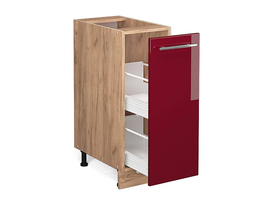 Armario de farmacia rojo burdeos alto brillo 30x51.6x82 fame-line