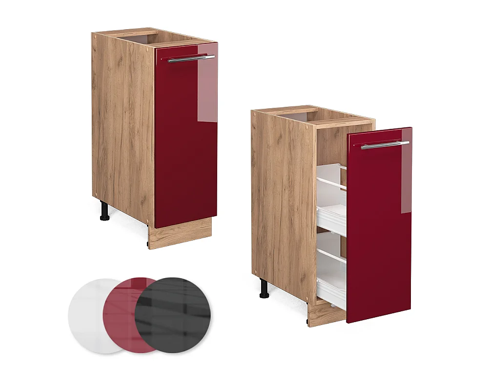 Apotheekkast bordeauxrode hoogglans 30x51.6x82 fame-line