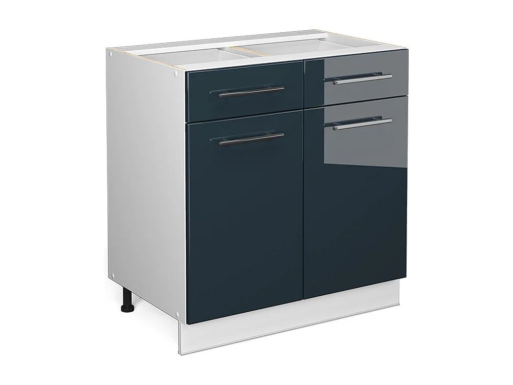 Mueble bajo de cocina azul oscuro alto brillo 80x51.6x82 fame-line