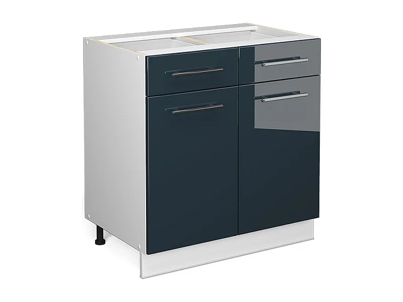 Meuble cuisine bleu foncé brillant 80x51.6x82 fame-line