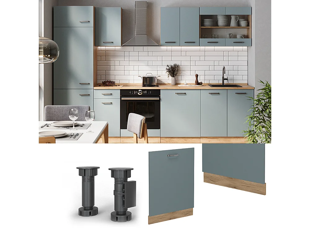 Panel frontal del lavavajillas gris azulado 60x1.6x81.8 r-line