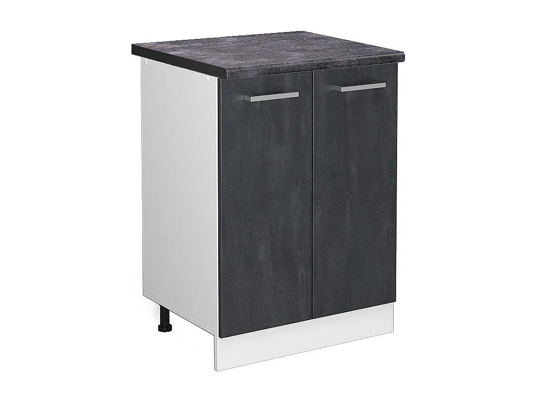 Mobiletto base cucina calcestruzzo nero 60x60x81.6 r-line