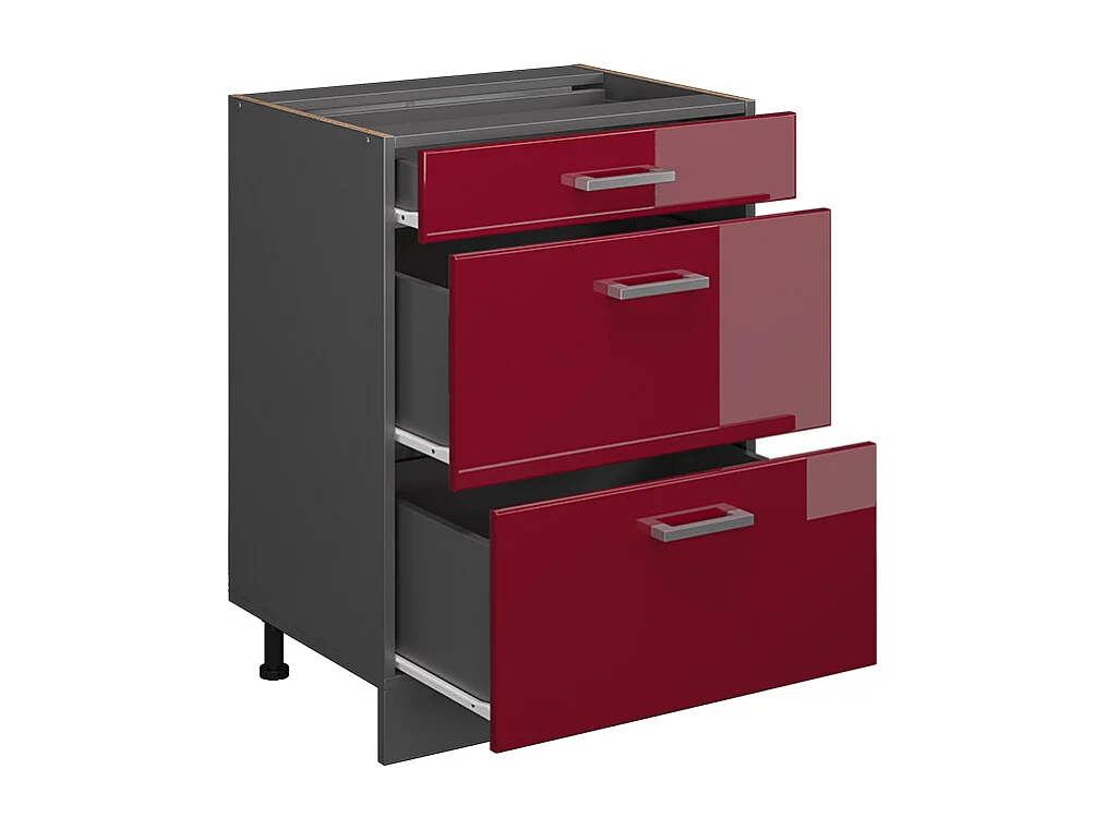 Meuble cuisine rouge brillant 60x46x81.6 r-line