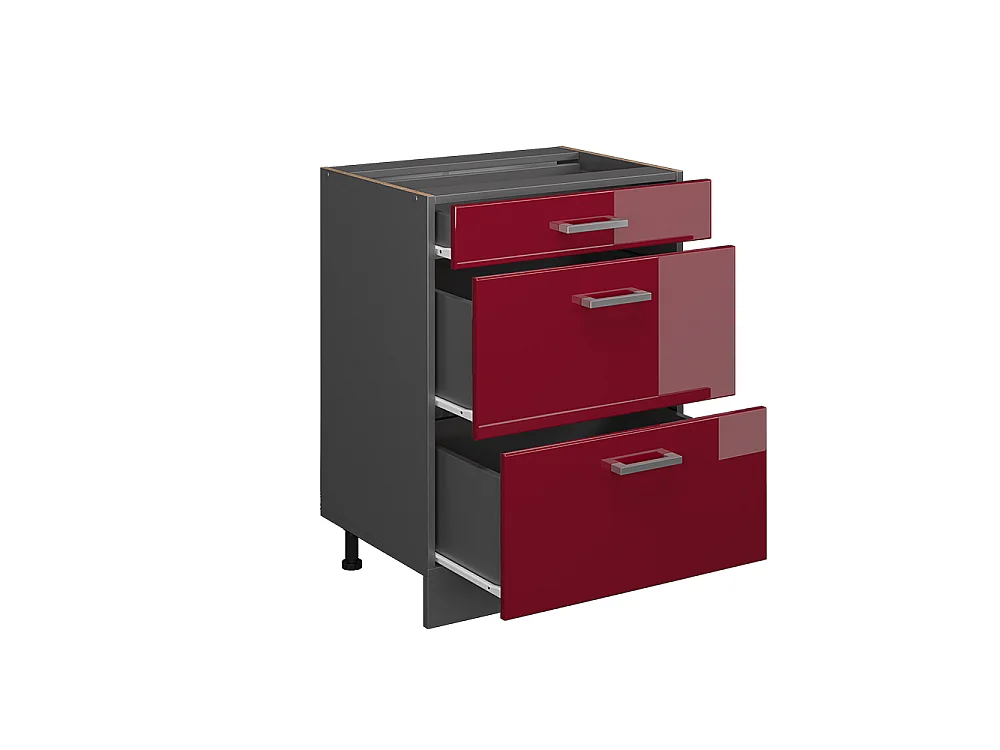 Küchenunterschrank rot hochglanz 60x46x81.6 r-line