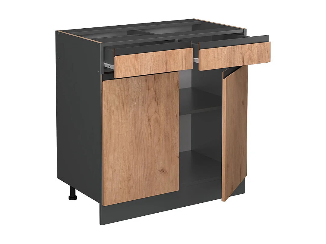 Mueble bajo de cocina roble dorado 80x60x81.6 r-line