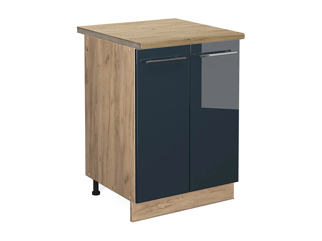 Mueble bajo de cocina azul oscuro alto brillo 60x60x82 fame-line