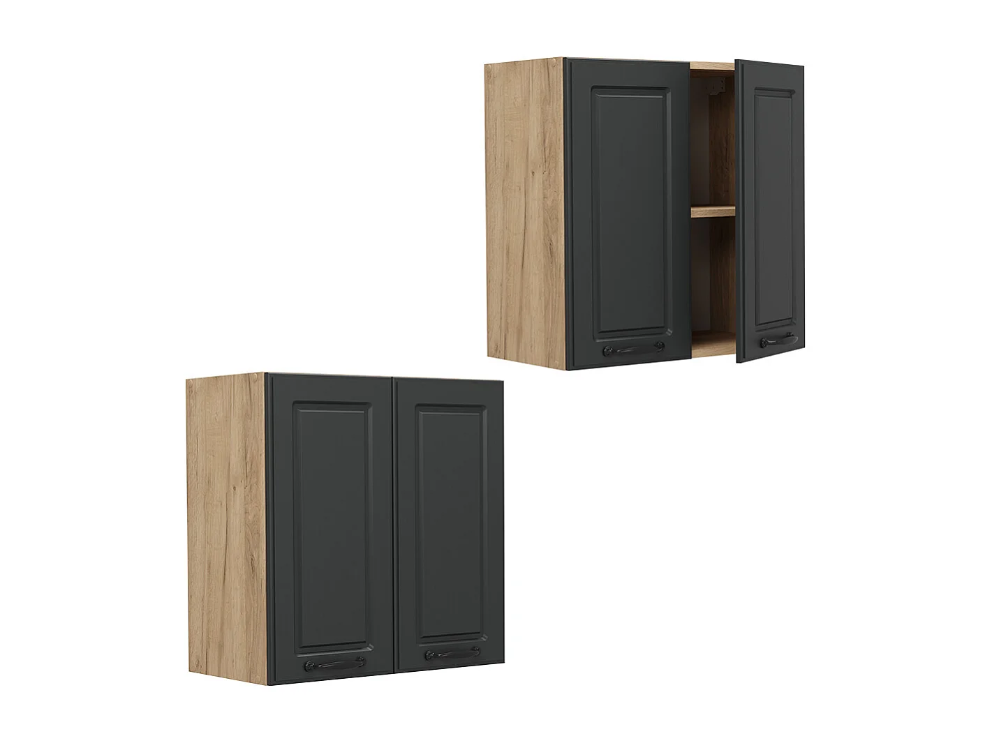 Elément haut de cuisine anthracite campagne 60x31x60 r-line