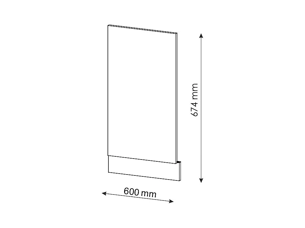 Panel frontal roble dorado 60x1.6x67.4 fame-line