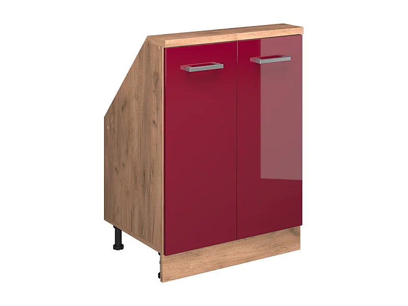 Keukenkast voor schuine wand rode hoogglans 60x46x81.6 r-line