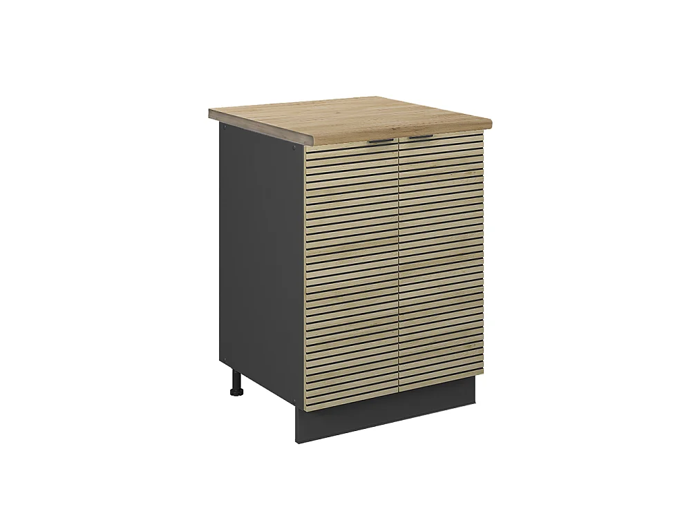 Meuble bas de cuisine panneau en chêne 60x60x82 fame-line