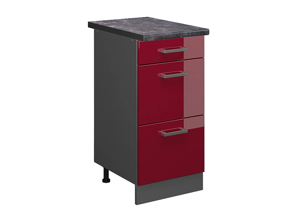 Meuble cuisine rouge brillant 40x60x81.6 r-line