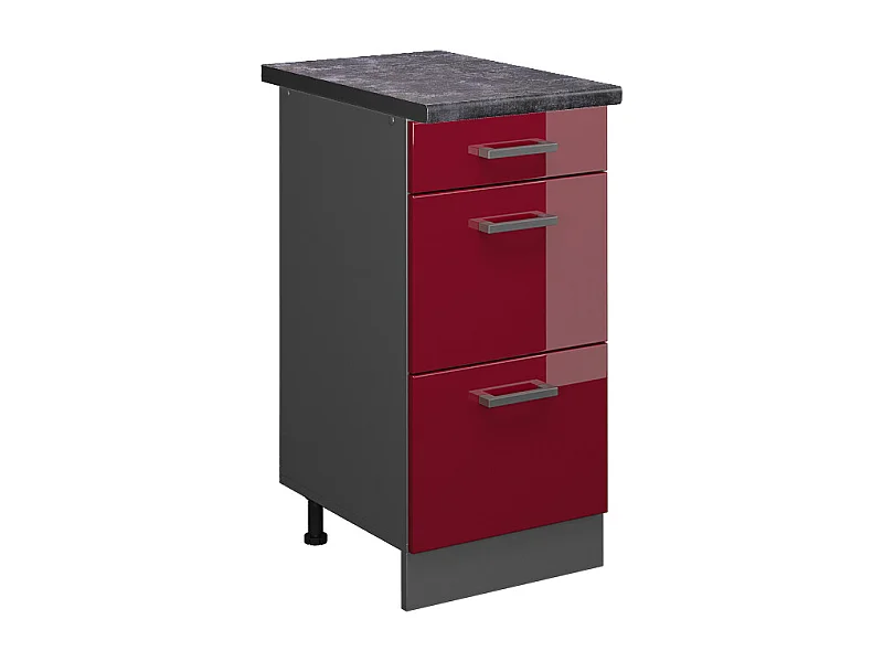 Meuble cuisine rouge brillant 40x60x81.6 r-line