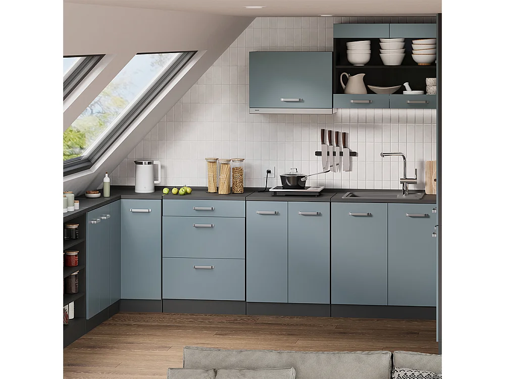 Meuble sous pente bleu-gris 120x46x81.6 r-line