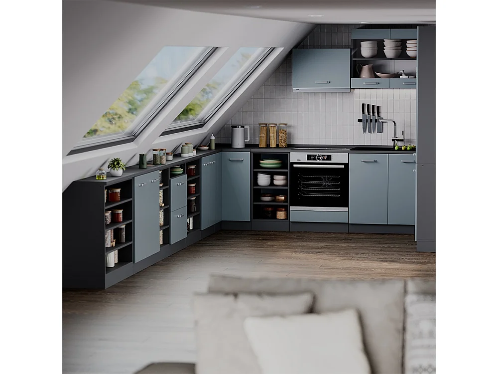 Meuble sous pente bleu-gris 120x46x81.6 r-line