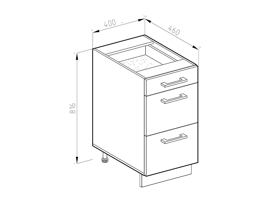 Mueble bajo de cocina sonoma 40x60x81.6 r-line