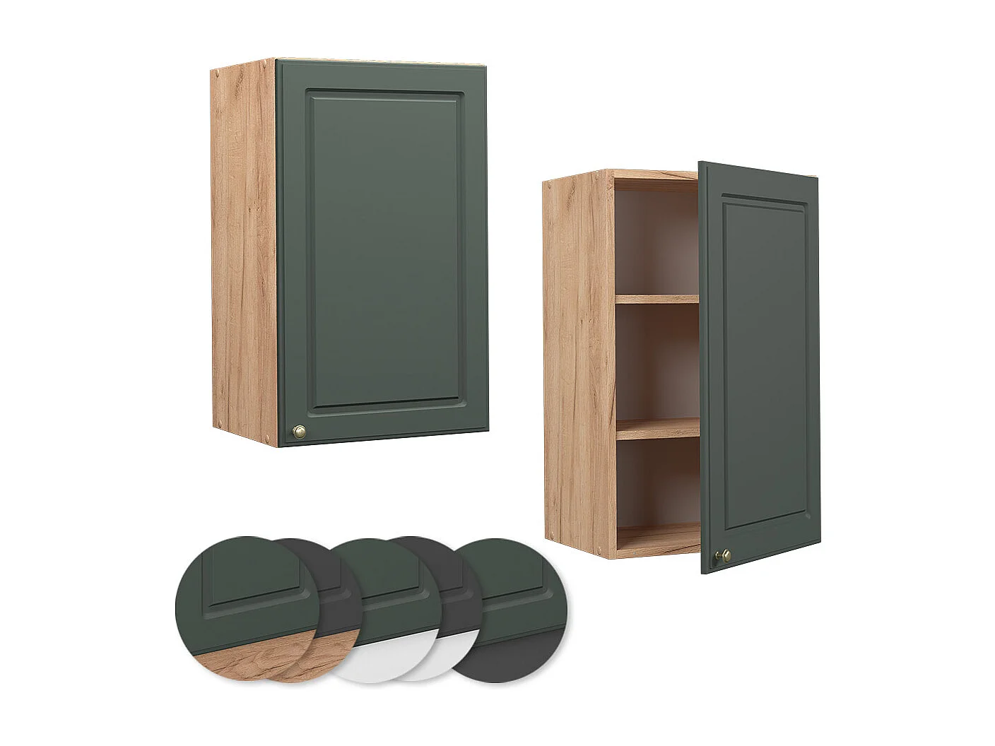 Armario colgante verde dorado casa de campo 45x34.1x72 fame-line