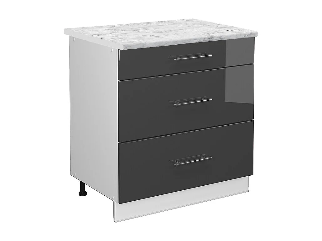 Mobiletto base per cucina antracite lucido 80x60x82 fame-line