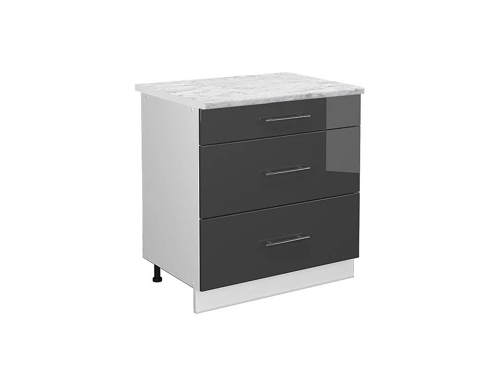 Mobiletto base per cucina antracite lucido 80x60x82 fame-line