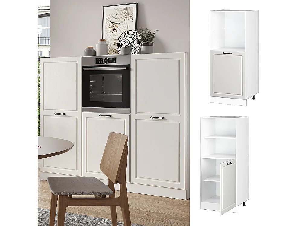 Oven housing cabinet white country house 60x57x143 r-line