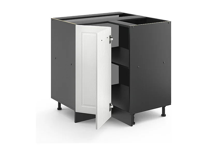 Eckunterschrank weiß landhaus 75.6x60x81.6 r-line