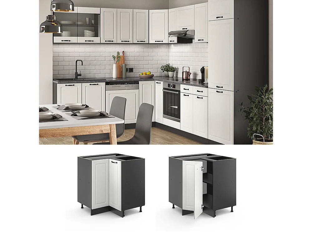 Mobile ad angolo cucina bianco casa di campagna 75.6x60x81.6 r-line