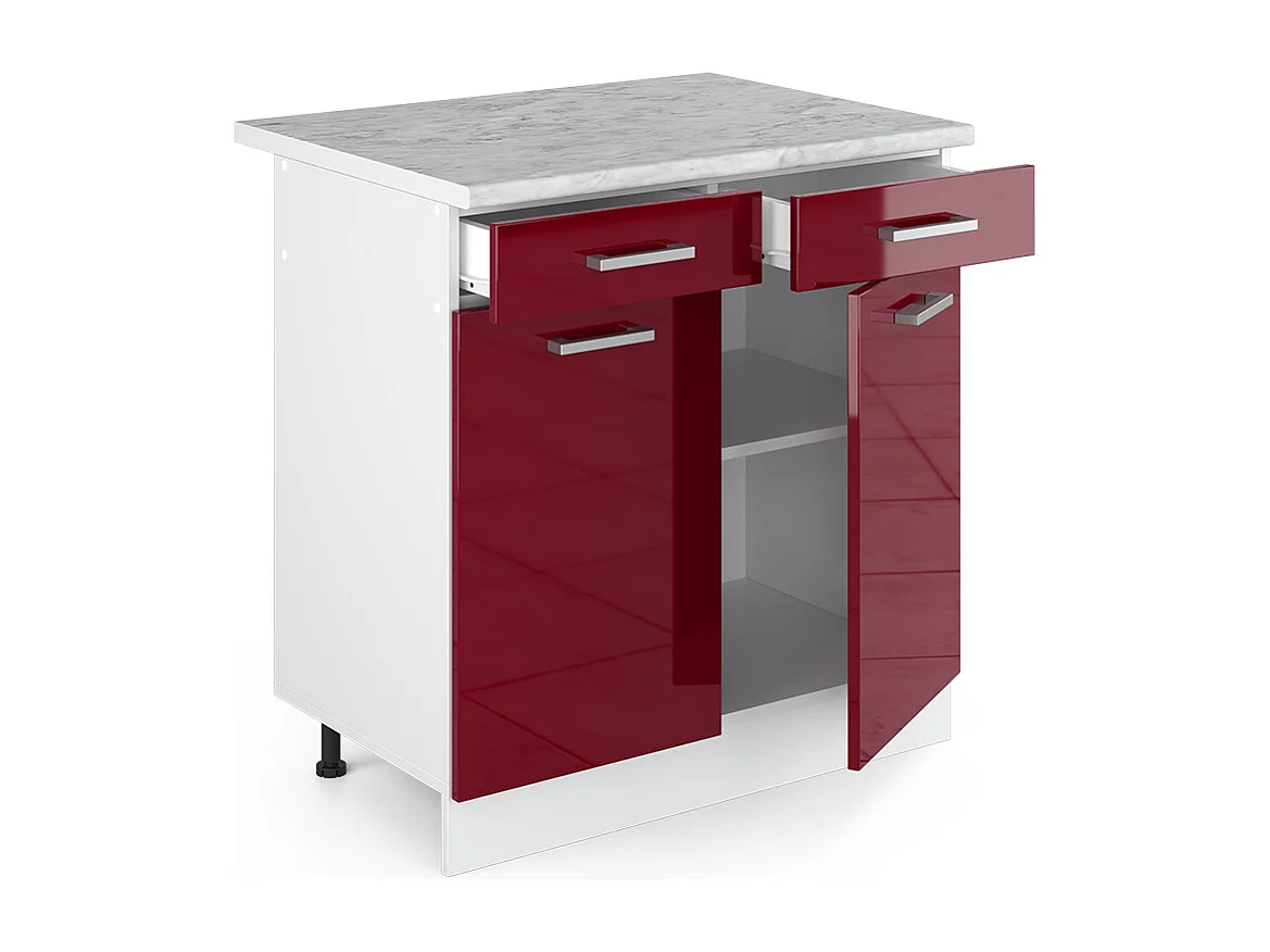 Mueble bajo de cocina rojo de alto brillo 80x60x81.6 r-line