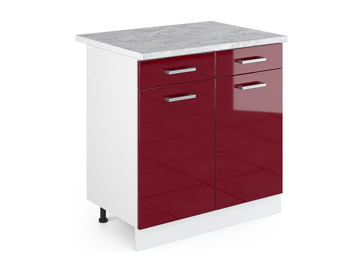 Meuble cuisine rouge brillant 80x60x81.6 r-line