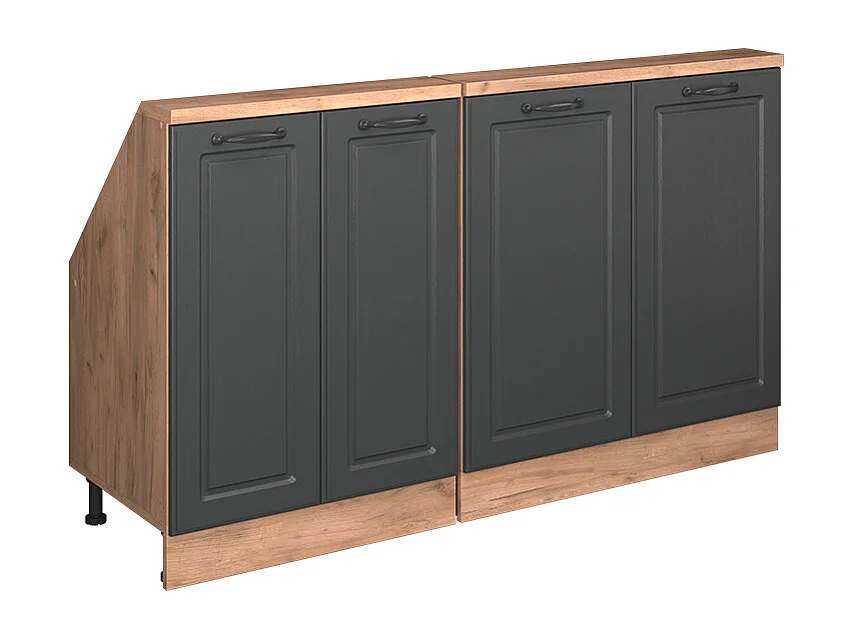 Armario de cocina para techo inclinado antracita casa de campo 140x46x81.6 r-line