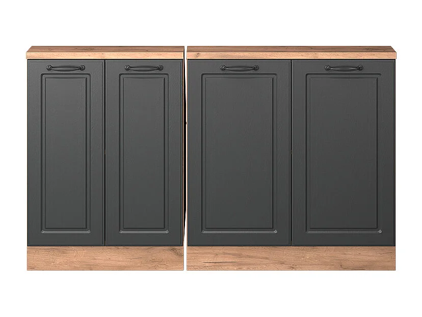 Armario de cocina para techo inclinado antracita casa de campo 140x46x81.6 r-line