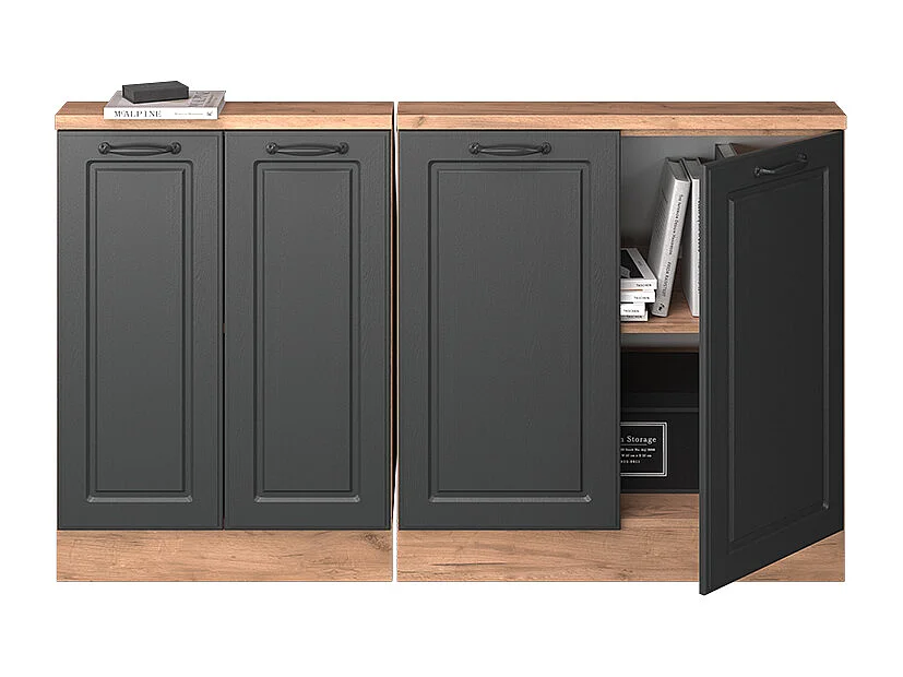 Armario de cocina para techo inclinado antracita casa de campo 140x46x81.6 r-line