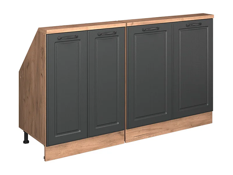 Meuble sous pente anthracite campagne 140x46x81.6 r-line