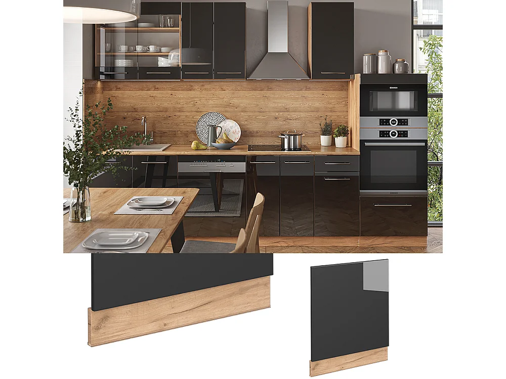 Façade anthracite haute brillance 60x1.6x67.4 fame-line