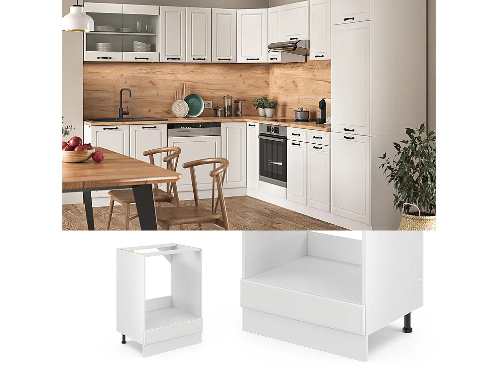 Mobile per forno da incasso bianco casa di campagna 60x60x81.6 r-line