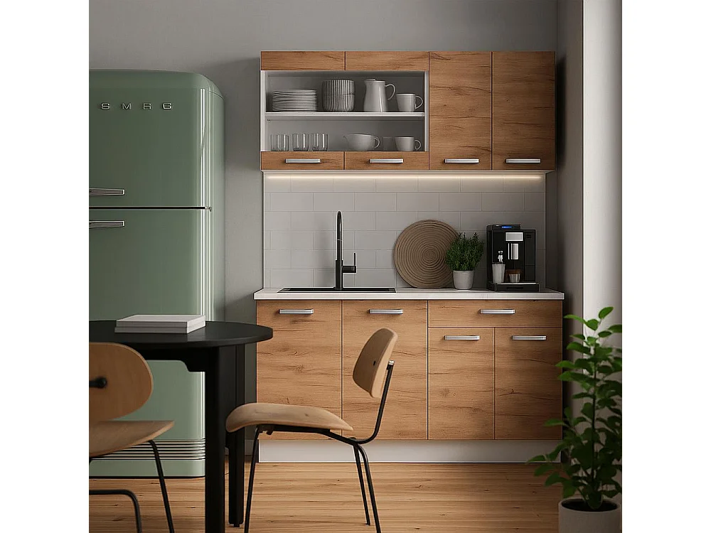 Armario de cocina para techo inclinado roble dorado 60x46x81.6 r-line