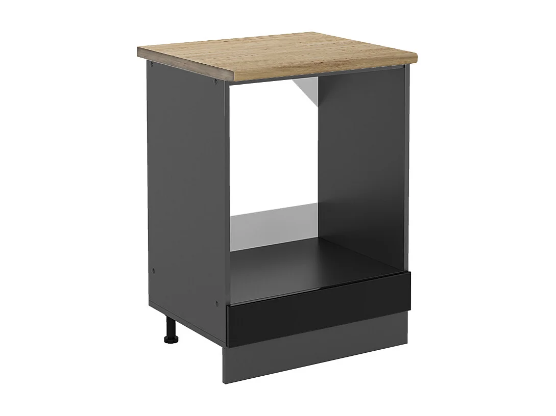 Meuble pour four noir haute brillance 60x60x81.6 r-line