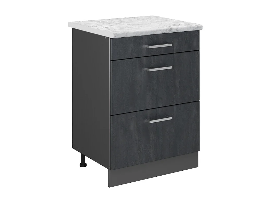 Meuble cuisine béton noir 60x60x81.6 r-line