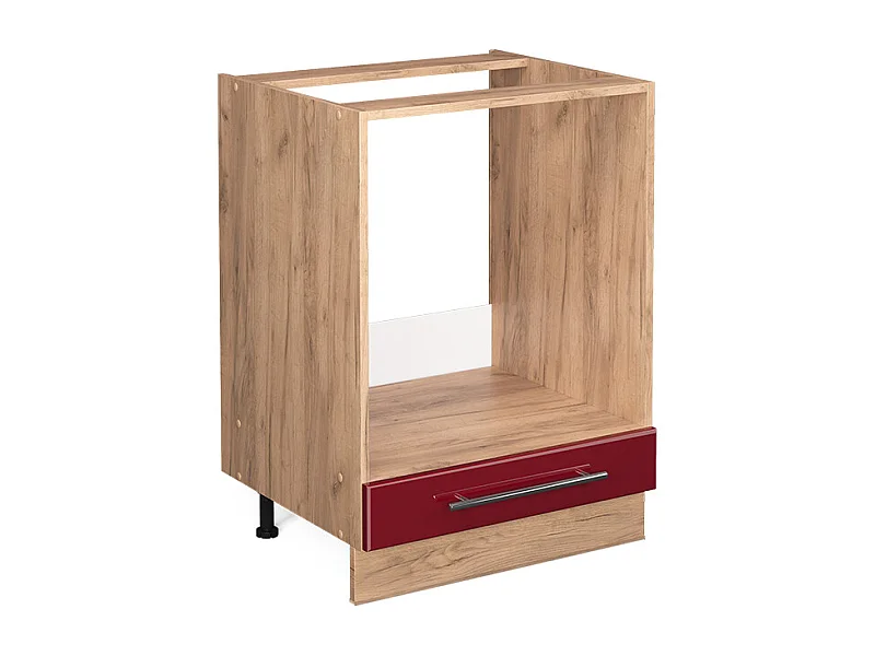 Meuble pour four rouge bordeaux haute brillance 60x51.6x82 fame-line