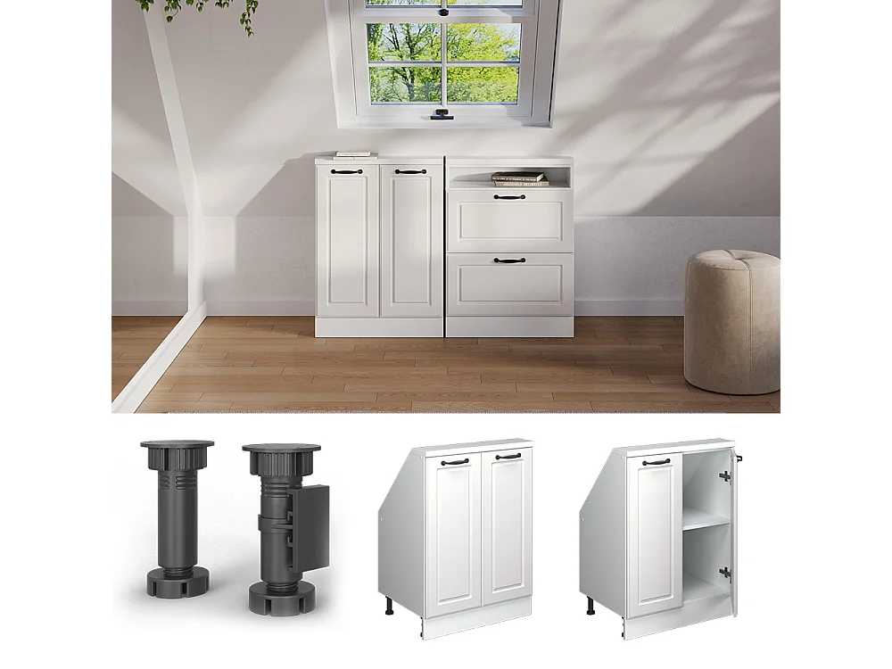 Mobile cucina sottotetto bianco casa di campagna 60x46x81.6 r-line