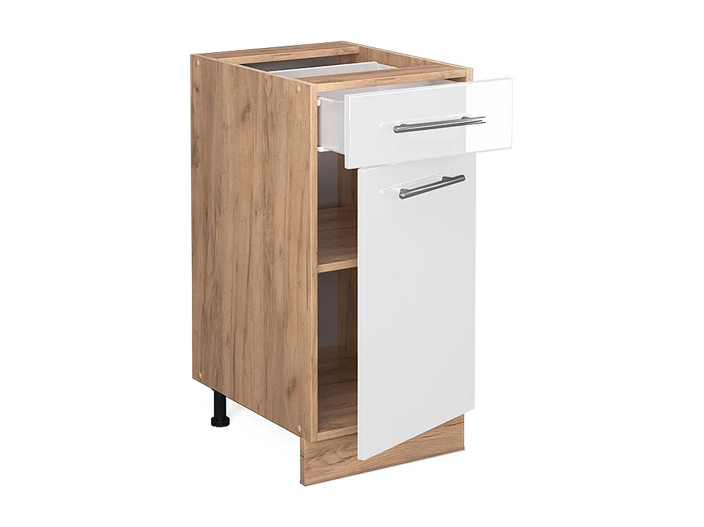 Mueble bajo de cocina blanco alto brillo 40x51.6x82 fame-line