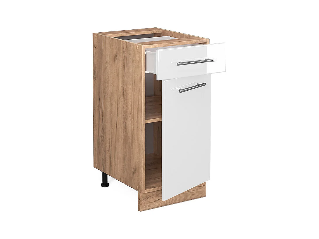 Meuble cuisine blanc haute brillance 40x51.6x82 fame-line