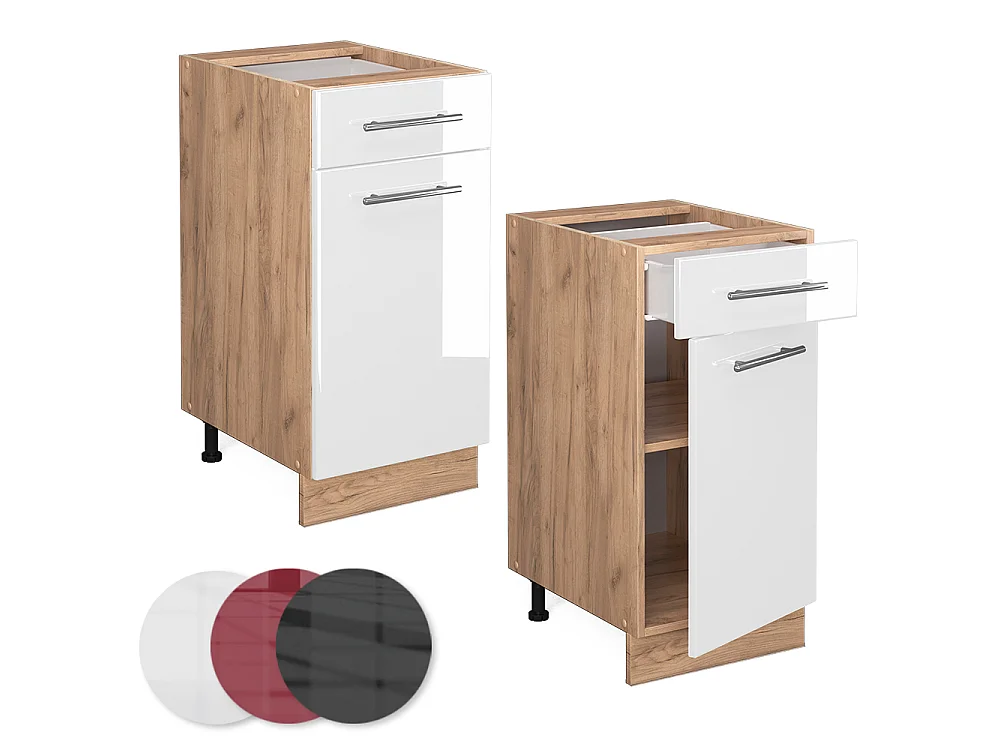 Meuble cuisine blanc haute brillance 40x51.6x82 fame-line