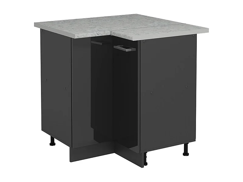 Mobile ad angolo cucina antracite lucido 75.6x60x81.6 r-line