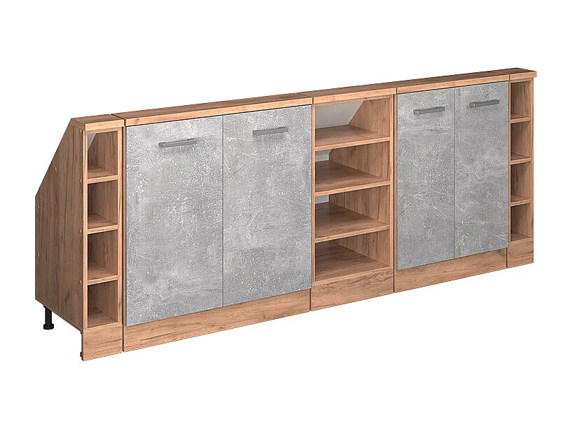 Küchenschrank für Dachschrägen beton 215x46x81.6 r-line