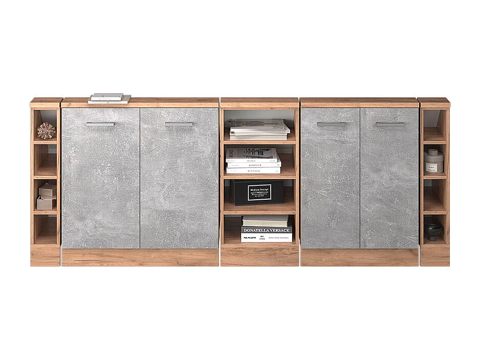 Küchenschrank für Dachschrägen beton 215x46x81.6 r-line