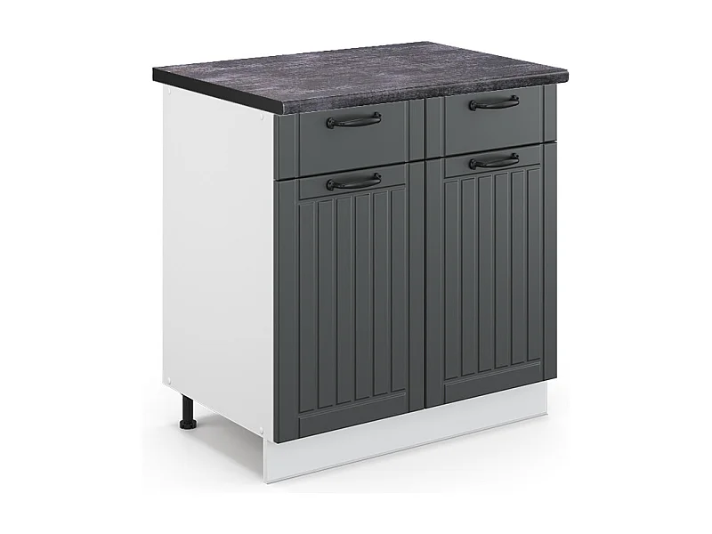 Meuble cuisine anthracite campagne 80x60x82 fame-line