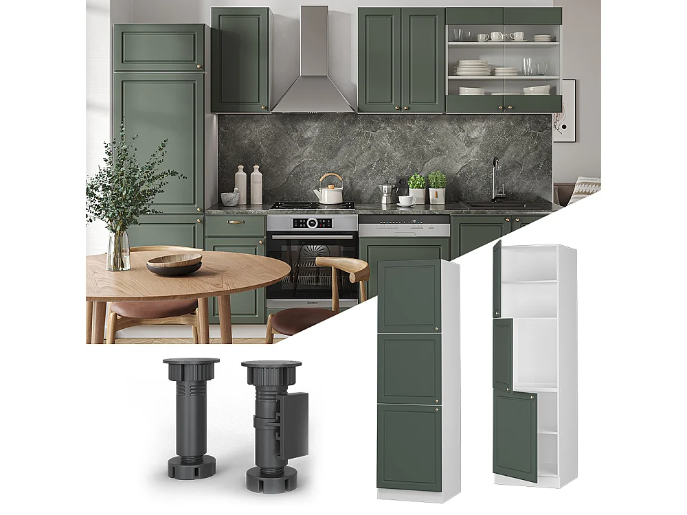 Armario para horno empotrado verde dorado casa de campo 60x58x206.8 fame-line