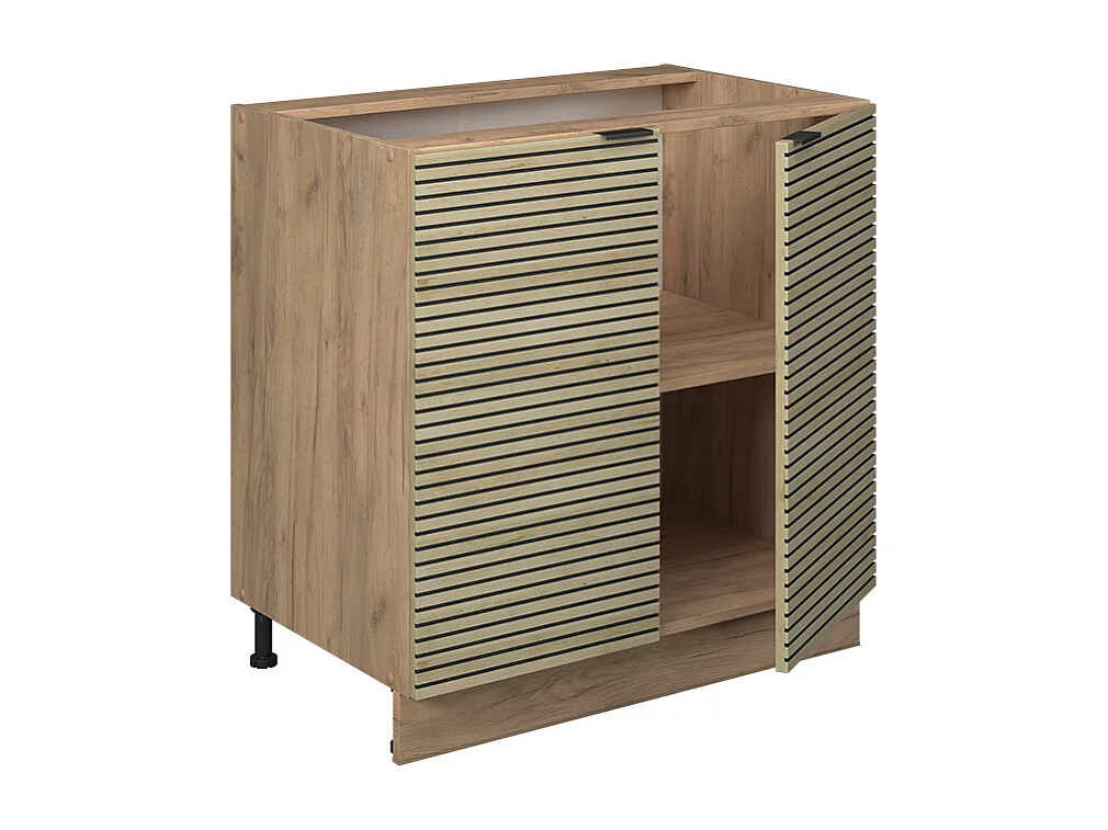 Meuble bas de cuisine panneau en chêne 80x51.6x82 fame-line