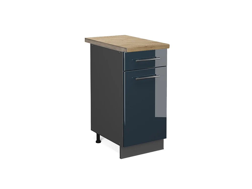 Meuble cuisine bleu foncé brillant 40x60x82 fame-line
