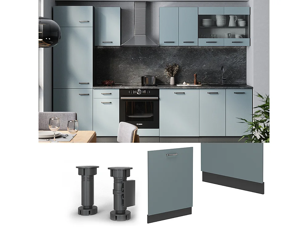 Pannello frontale della lavastoviglie grigio-blu 60x1.6x81.8 r-line